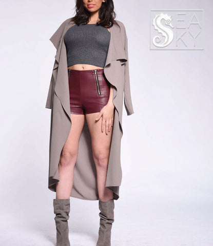"Sophie" Grey Knit Crop Top